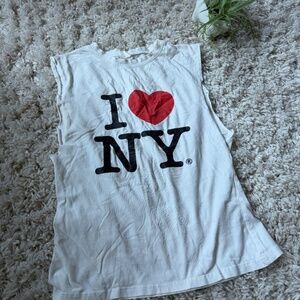 Chic white sleeveless White Sleeveless I love New York iconic streetwear tank To